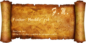Fodor Medárd névjegykártya